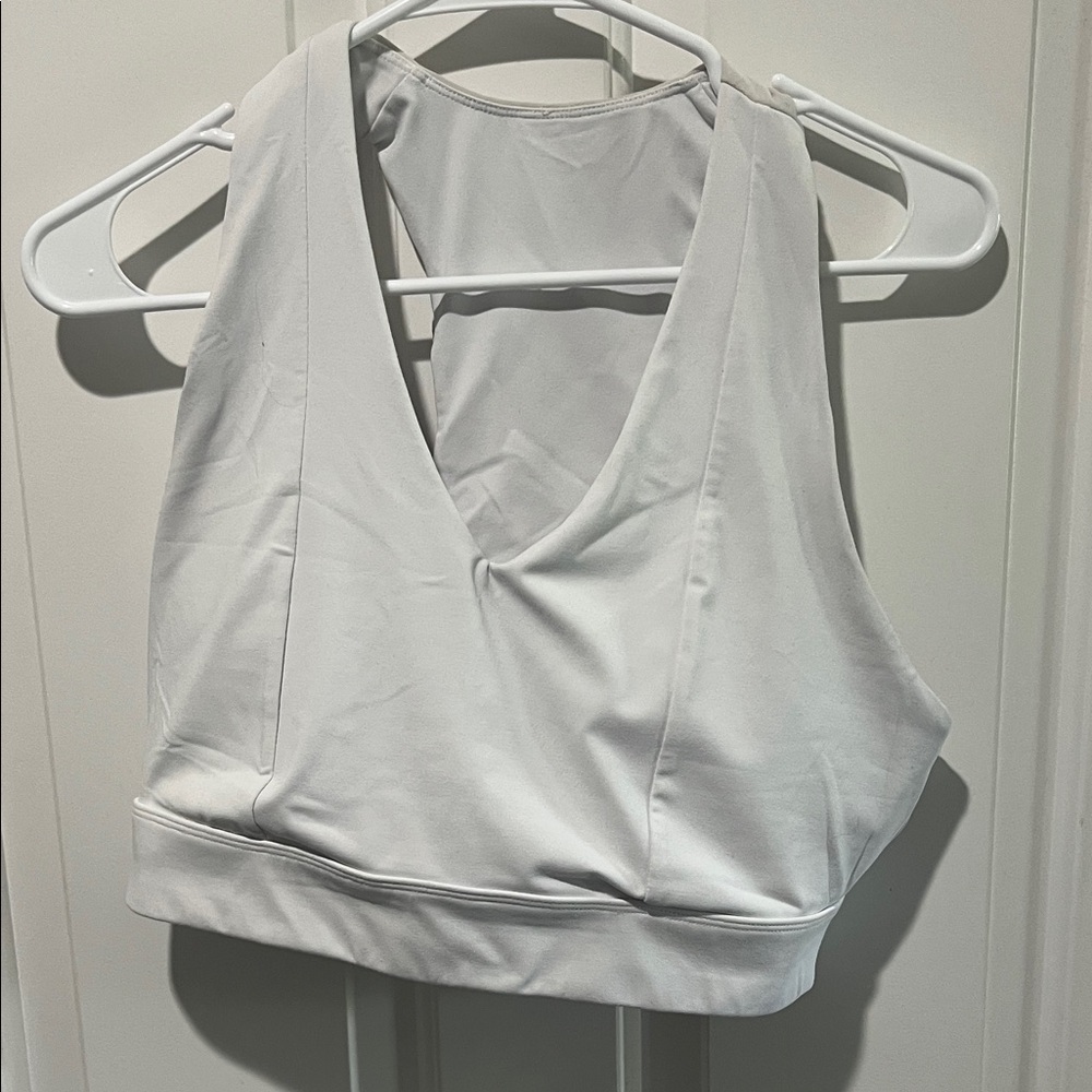 Fabletics white sports bra